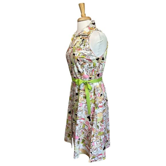 Sag Harbor Womens Dress 8 Retro Italian Cafe Sleeveless A-Line Vacation - Picture 4 of 8